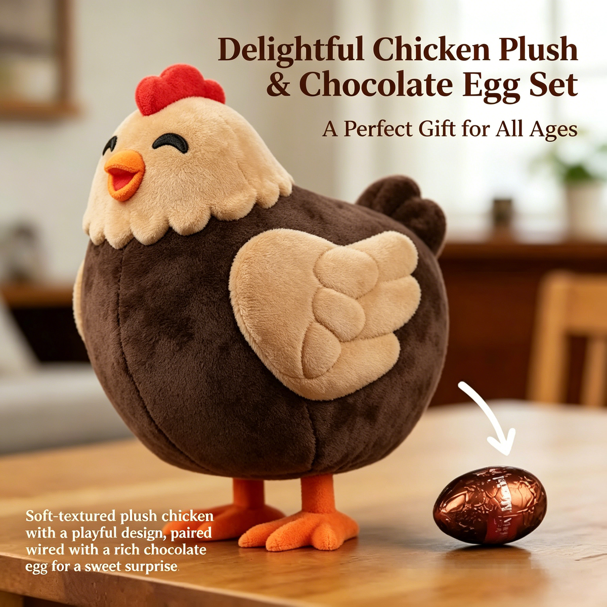 Funny Laying Chicken Squishy Toy, Novelty Stress Relief Toy for Kids & Gag Gifts