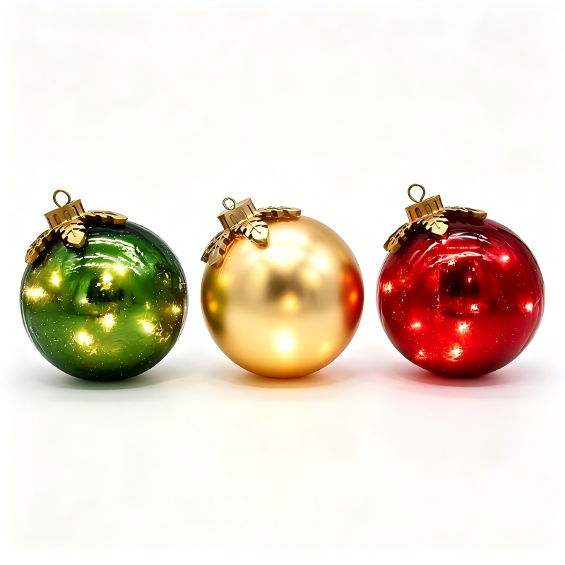 6" Lighted Mercury Glass Christmas Ball Ornament, LED Large Christmas Ornament for Tree & Outdoor