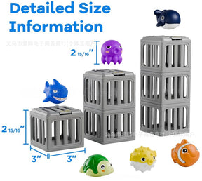 Cage Release Diving Pool Toys, 6pcs Sea Animal Bath Toys for Kids 3+, Summer Underwater Swim Game