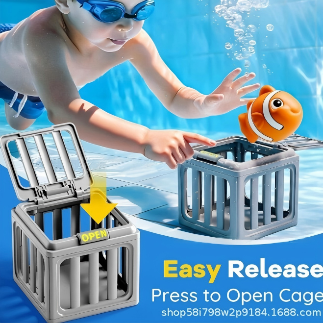 Cage Release Diving Pool Toys, 6pcs Sea Animal Bath Toys for Kids 3+, Summer Underwater Swim Game