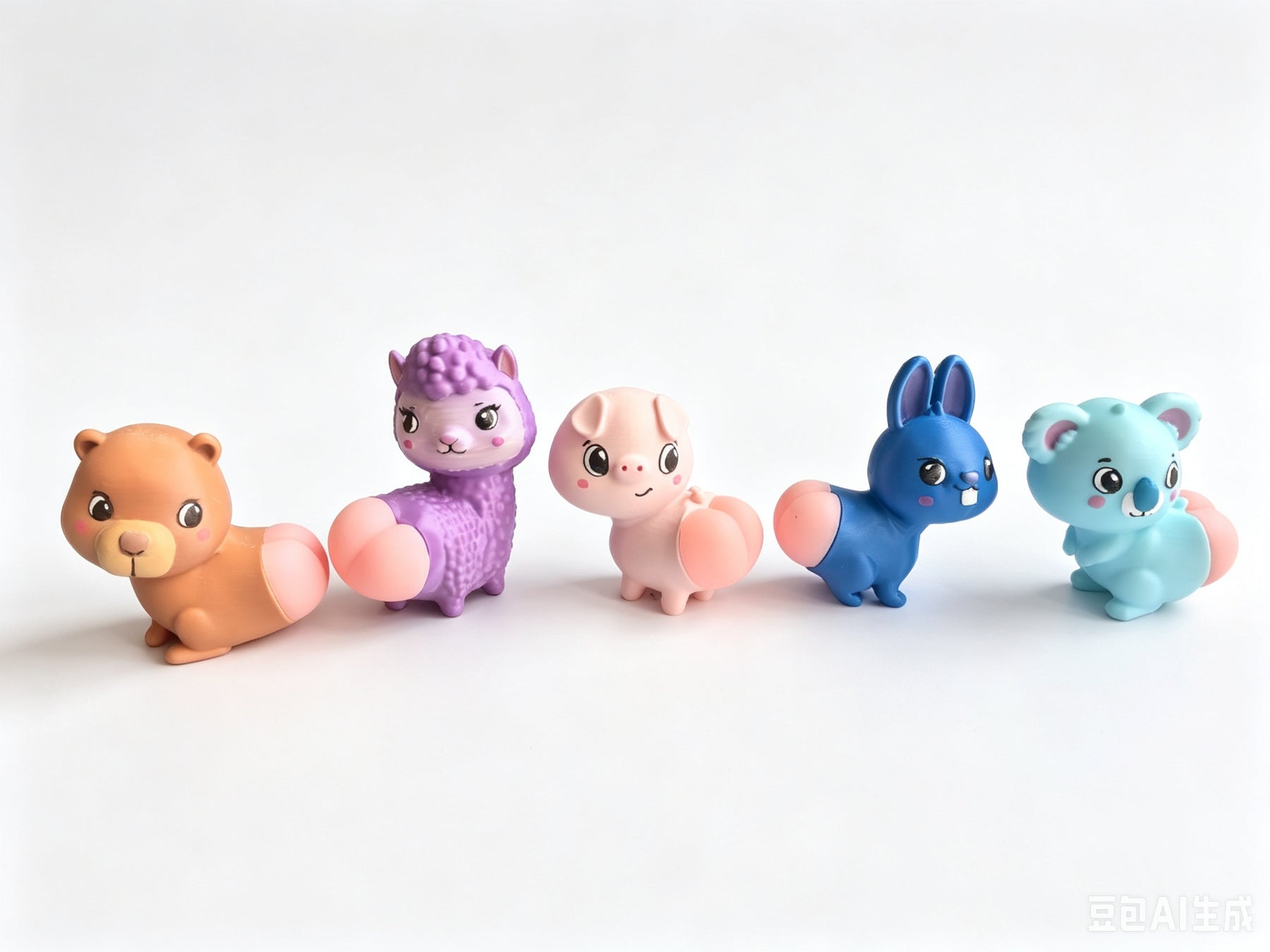 5pcs Animal Butt Squishy Toys, Soft Slow Rising Squeeze Toys for Stress Relief